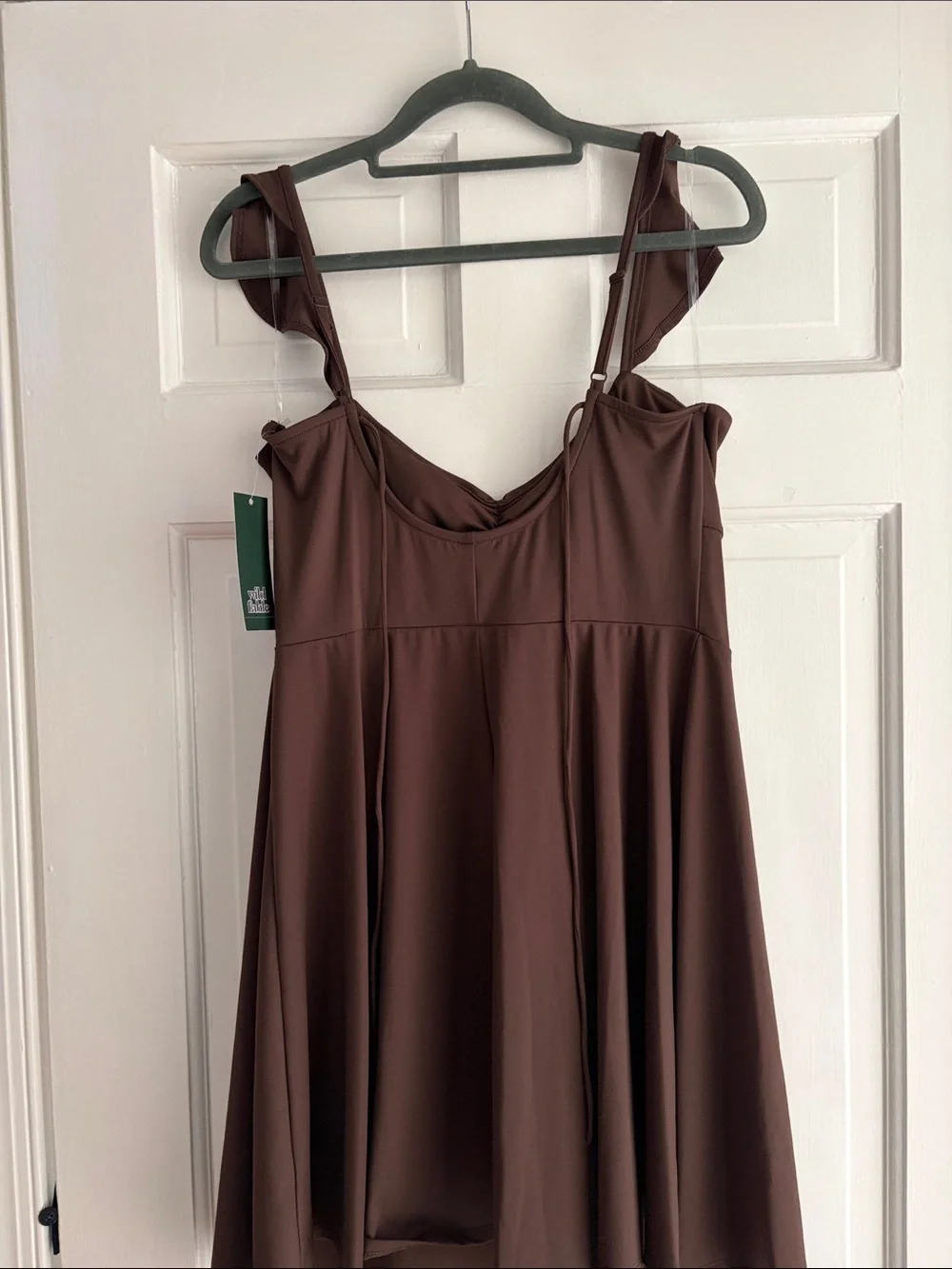 Sleeveless Brown A-Line Dress